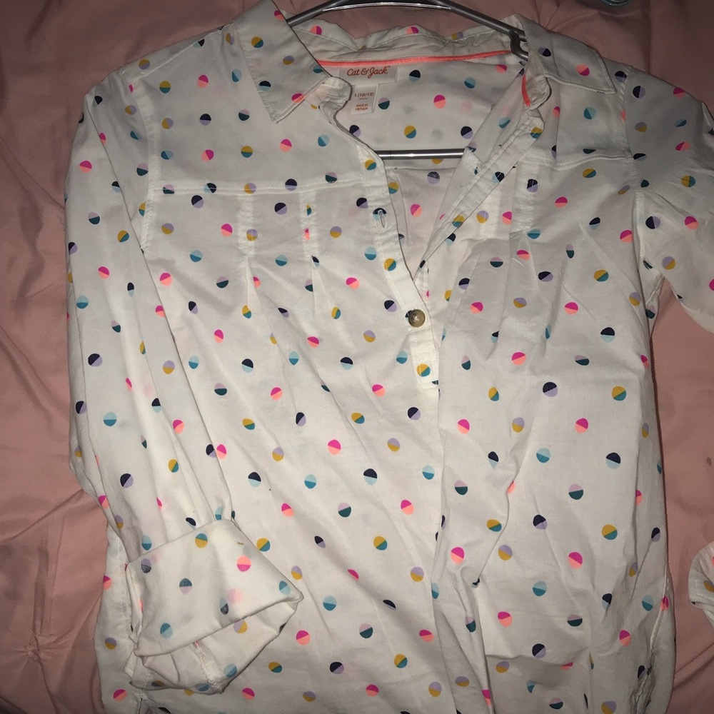 Polka dot botton up